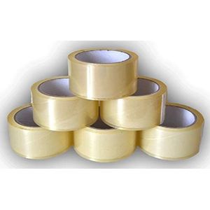 Generic 6 rollen pakket tape tape tape transparant 50 mm x 66 m