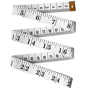 Dubbelzijdige meetlint, geschikt voor lichaamsmeten, naaien/kleermakers, inches & CM's, 150cm/60 inch (1)