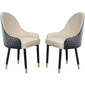 Eetkamerstoelen Microvezel lederen eetkamerstoel Set van 2 Keukenfauteuil met zachte gestoffeerde zitting Beukenhouten poten voor kantoor Lounge Eetkamer Slaapkamer