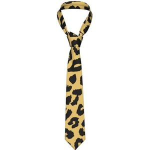 NIBABA Stropdas voor heren, handgenaaide klassieke stropdas, luipaard geel zwarte print, heren stropdas voor bruiloft formele zakelijke casual - 8 x 145 cm, Meerkleurig, 8x145cm