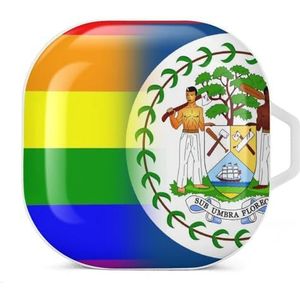 LGBT Pride Belize vlag oordopjes hoesje compatibel met Samsung hard shell beschermhoes wit stijl