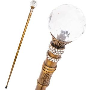 Metalen Transparante Bal Wandelstok, Modieuze Decoratieve Wandelstok Elegante Cosplay Knop Staf 36 Inch