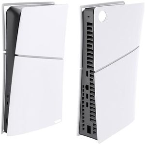 Anti-kras Stofdichte Beschermende voor PS5 Slanke Platen, Beschermt tegen Huisdieren Haar en Stof, Platen Shell Cover Huid, Siliconen Stofbeschermer Antistof Cover (Digitale Versie Wit)