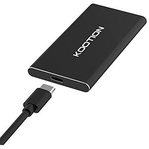 KOOTION 250 GB SSD externe harde schijf, draagbaar, USB C 3.1, hoge lees- en schrijfsnelheid tot 550 MB/s en 500 MB/s, voor MacBook, computer, laptop, desktop, zwart