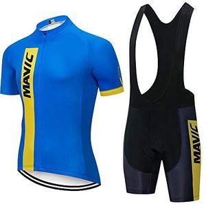 WADRI Mannen Wielertrui Pak Fiets Jersey met 3D Gel Gewatteerde Bib Shorts Fietsen Mannen Fietsen Outfits Ademend voor Mannen, MAV244, 3XL