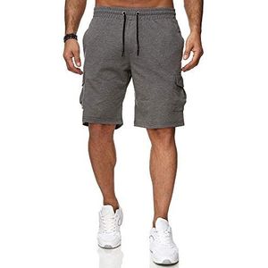 Reslad RS-5069 korte broek voor heren, cargo-bermuda, shorts, joggingbroek, sportbroek, antraciet, XL