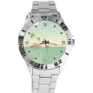 Sea Designs Mode Mens Polshorloges Sport Horloge voor Vrouwen Casual RVS Band Analoog Quartz Polshorloge