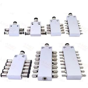 Gecentraliseerd smeersysteem, Gecentraliseerd smeermiddel vacuümspruitstuk aluminium 1 inlaat 4-16 uitlaat Pagode snelkoppeling sneldraaiconnector(1 1 1 in 8 Outquick-screw Fitting)