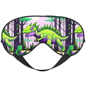 Groene dinosaurus unisex elastische verstelbare gesp ontwerp verduisterende slaap oogmasker voor thuis reizen yoga kantoor dutje