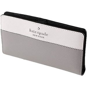 Kate Spade Staci Colorblock Grote slanke Bifold portemonnee in Nimbus Grijs Wit Multi, Grijs, Bifold Portemonnee, Grijs, Bifold Portemonnee