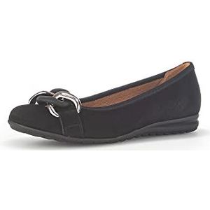 Gabor Klassieke ballerina's voor dames, platte damesschoenen, gemiddelde extra breedte (G), zwart, 41 EU