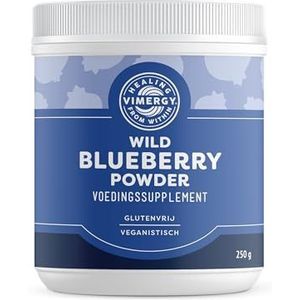 Vimergy Bosbessen Poeder, 62 Porties – Bosbessen Poeder van Hele Bosbessen – Supplement voor Veganisten – Samengesteld Zonder Toegevoegde Suikers of Vulstoffen – Non-GMO en Glutenvrij, 250g