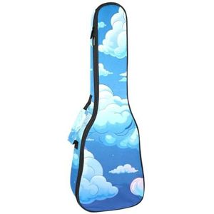 DragonBtu Clouds Blue Sky Akoestische kleine gitaar ukelele voor beginners - draagbaar en gemakkelijk te leren, perfect muziekinstrument voor kinderen - betaalbaar cadeau voor muzikanten