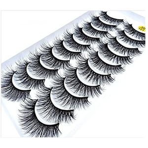 Nieuwe 2/5/10 paar Natuurlijke Valse Wimpers Fake Wimpers Lange Make 3D Nink Washes Extension Eyelash Mink Eyelashes voor Schoonheid (Color : 10 pairs 121)