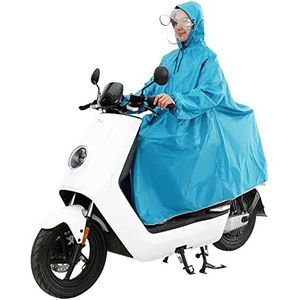 Fietsregenjas Poncho ，Waterdichte Poncho，Raincoat, Regenjas Regenkleding Volwassenen Opvouwbare lichtgewicht regenjas met capuchon for dames en heren (Kleur: Blu, Maat: Single 3XL) (Color : Light Blu