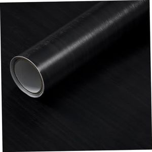 Zwart behang Peel and Stick, 197x16 Zelfklevend Hout Contact Papier, Waterdicht PVC Hout Behang, Verwijderbare Keukenkast Wrap voor Muur Aanrecht Plank Home Decor
