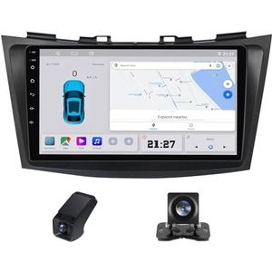 Android autoradio 2 Din geldt voor Suzuki Swift 4 2011-2017 met Draadloze Carplay Android Auto GPS Navi WiFi 9 inch met Bluetooth FM/RDS+ Achteruitrijcamera/Stuurwielbediening(C10 Pro)