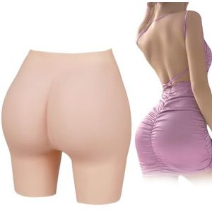 Adima Siliconen Buttock Enhancer Panty Open Kruis Fake Hips Shaper Slipjes Lift Buttock Control Shorts voor Vrouwen,Bruin