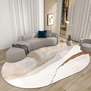 Groot vloerkleed ovaal modern design huisdecorateur vloerkleden polyester machinaal gemaakt tapijt geometrisch abstracte strepen 160 x 200 cm