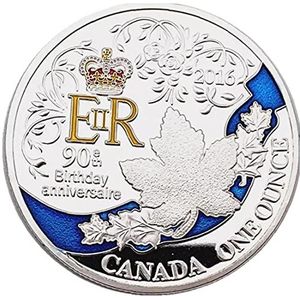 Ruluti Koningin Elizabeth 90e verjaardag en zilveren vergulde munt nieuwe souvenir munten festival cadeau medaillon