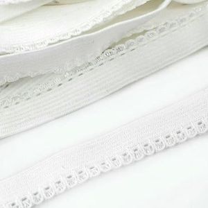 20/50 Meter 10mm Elastische Band Decoratieve Stretch Lint Tape Ondergoed Kleding Bh Band Kant Trimmen DIY Naai Accessoires-Wit-10mm-50 Meter