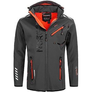 Geographical Norway Royaute softshelljas voor heren, met afneembare capuchon, waterafstotend - - X-Large