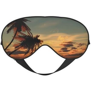 FZGGWYHL Zonsondergang Palmboom Oceaan Gedrukt Zacht Oogmasker Slaap Aid Oogmasker Reizen Slaap Oogmasker