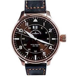 Zeno Watch Basel herenhorloge analoog kwarts met vergulde armband 6221N-7003Q-Pgr-a6