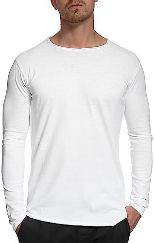Indicode Heren Willbur Longsleeve Shirt | Langarmshirt van katoen Optical white XS