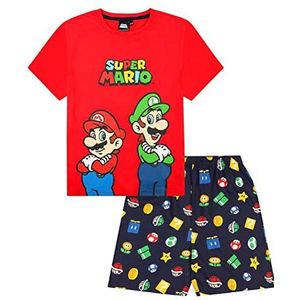 Super Mario Nintendo en Luigi Jongens Korte Pyjama Set, Rood, 11-12 jaar