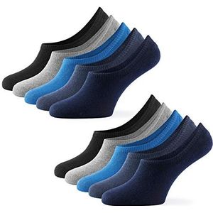 Mat & Vic’s 10 paar Onzichtbare Sneaker Sokken Heren & Dames grote siliconen strip om uitglijden te voorkomen, OEKO-TEX Standaard 100, comfortabel, klimaat regulerend