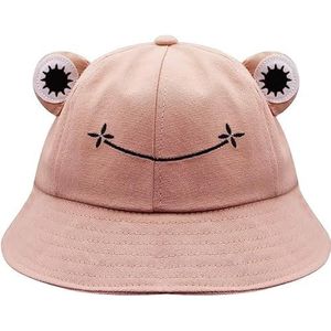Moraj Omkeerbare hoed zomerhoed kikker vissershoed bucket hoed zonnehoed, roze, Eén maat