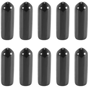 Josenidny 100 stuks rubberen doppen voor eindkappen, 4 mm, ID PVC, rond, schroefbescherming, zwart