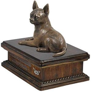 Chihuahua, Urn for Dog Ashes Memorial met standbeeld, naam en citaat - ArtDog Gepersonaliseerd