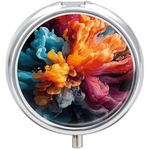 Ronde pillendoos 3 compartimenten pillendoosje voor portemonnee en zak kleine pillenorganisator vet kleurenmix reizen pillendoos draagbare olie opbergdoos metalen geneeskunde vitamine organizer uniek