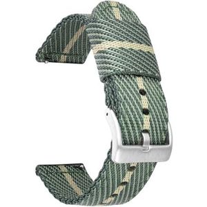 Jeniko Nylon Horlogeband 18mm 20mm 22mm 24mm Horlogeband Mannen Vervanging Armband Met Roestvrij Stalen Gesp (Color : Green 1, Size : 20mm)