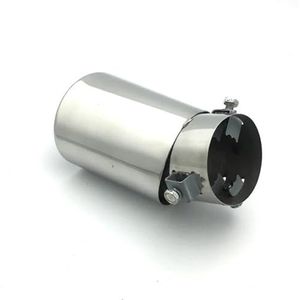 eindpijp Universele Auto-uitlaatdemper Ronde Roestvrijstalen Pijp Verchroomde Uitlaatdemper Uitlaatpijp Zilver Auto-onderdelen uitlaat