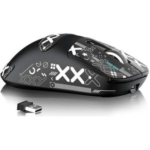 ATTACK SHARK X3MAX 49g SUPERLIGHT Mouse with Tape, PixArt PAW3950 Gaming Sensor, BT/2.4G Wireless/Wired Gaming Mouse, 6 Adjustable DPI 42000, 200 Hrs Battery, Office Mice for Win11/Xbox/PS/Mac (Black)