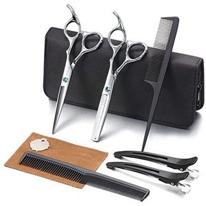 Haar Snijschaar Kit, Aethland Professionele Kapper Kappers Schaar Set (Trimmen Shaping Grooming Dunner Scharen) voor Mannen Vrouwen Huisdieren Thuis Salon Kapper Kapsel, 6.5 inch Japans 9CR SS