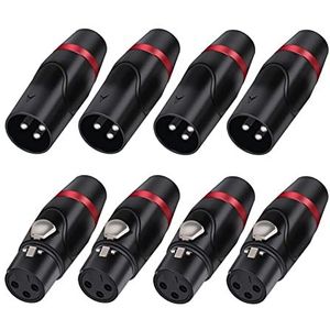 3-pins zwarte XLR mannelijk en vrouwelijke stekker adapter voor 10 stuks audiocamera toepassing (kleur: 10 x D1031M)