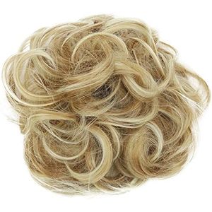 CAISHA XL Haarstukje Haarwokkel Bruids Kapsel Opgestoken Volumineus Gekruld Knoet Blonde Mix G20E