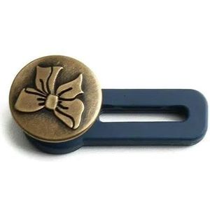 1/5/10PCS Metalen knoopverlenger voor het naaien van broeken en jeans, verstelbare intrekbare tailleverlengers, knoop-tailleband-expander - brons E-5PCS