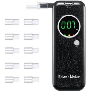 Keton-adem Analyzer draagbare, Keton-adem meter digitale, Ketose adem Tester opsporen Ketonen Status, met 10 verwisselbare mondstukken