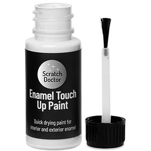 Scratch Doctor emaille touch up verf 15 ml gemakkelijk en sneldrogend geschikt voor keukenapparatuur, badkamer, metaal, radiator, koelkast, douche, gootsteen (wit)