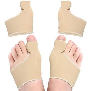 TNSOYCA Hallux Valgus Concealer, Grote Teen Gelijkrichter, 1 paar Hallux Valgus Correctieve Orthese voor pijnverlichting, Teen Pijnbeschermingsmouwen voor Hammer Toe(Kaki)