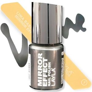 Layla Cosmetics Mirror Effect nagellak - zwart als ebony, per stuk verpakt (1 x 0,01 l)