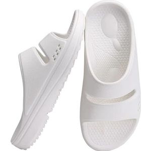 AHUFGN Sandalen Unisex Zachte Wolk Slippers Platform Flip Flops Vrouwen Zomer Strand Sandalen Met Boog Ondersteuning Antislip Badkamer Slides, Wit A, 44(26.5cm)