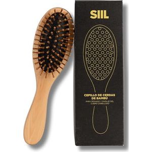 Natuurlijke bamboe borstelharen + bonus 4 verwisselbare borstels. Speciale borstel om de hoofdhuid te masseren zonder deze te beschadigen. Handvat van bamboe, duurzaam, comfortabel en ergonomisch.