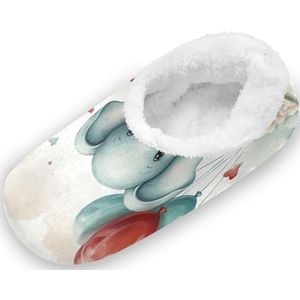 KAAVIYO Cartoon ballon olifant outdoor slippers katoen huis schoenen gesloten rug winter antislip pluizige voeten pantoffels voor indoor jongens vrouwen, Patroon, XX-Large