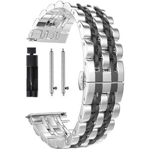 EDVENA Roestvrijstalen polsbandje compatibel met Samsung Galaxy Watch 3 Lte 4 1mm 45mm band armband for tandwielsport / S2 S3 42mm 46mm 20mm 22mm bands (Color : Silver, Size : For Galaxy 42mm)